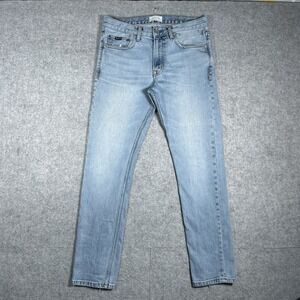 Vintage Quicksilver Denim Jeans Men's Size 32x31 Blue Light Washed Straight Leg